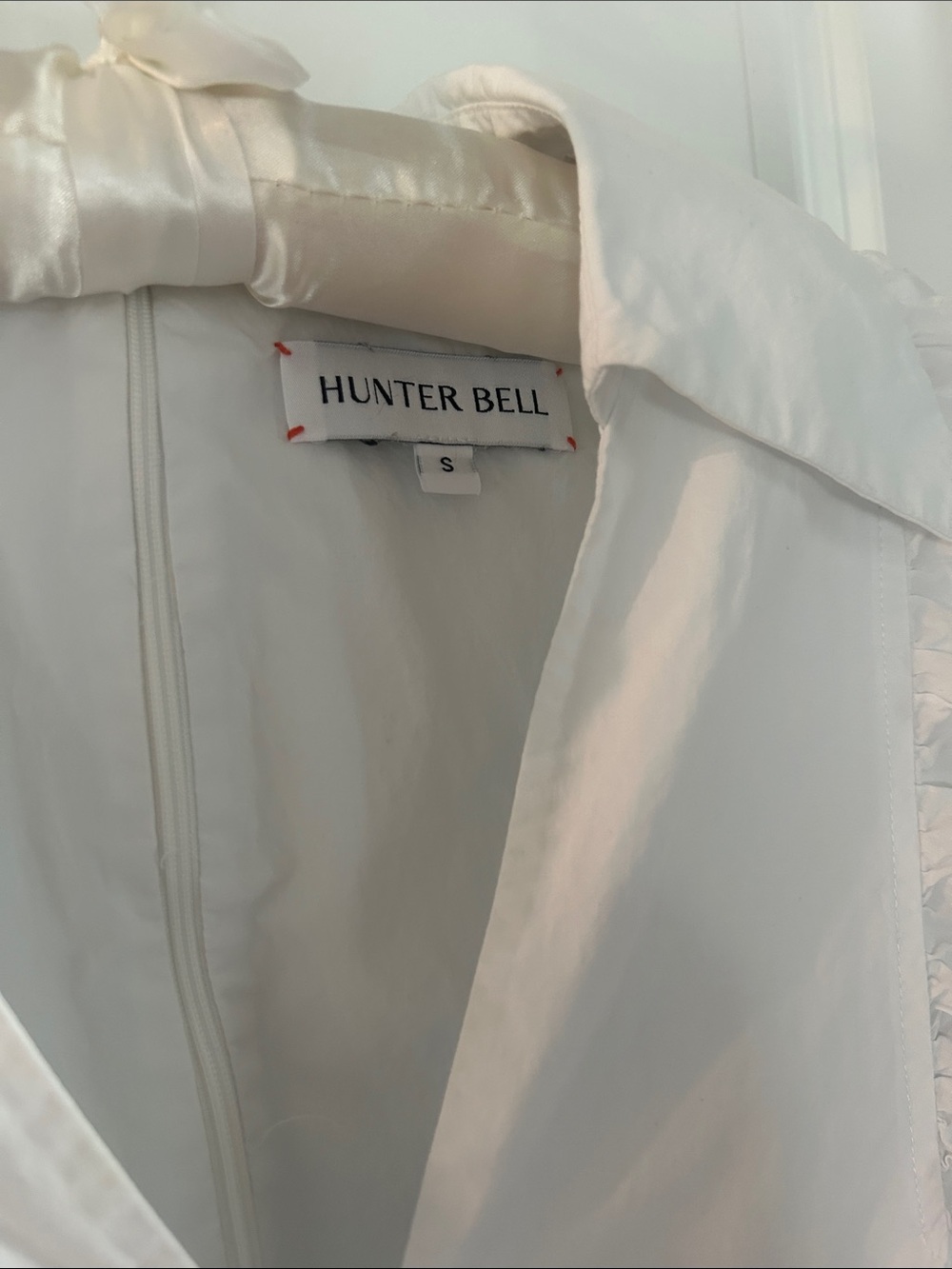 HUNTER BELL White Cotton Puff-Sleeve Mini Dress - Picture 2 of 4